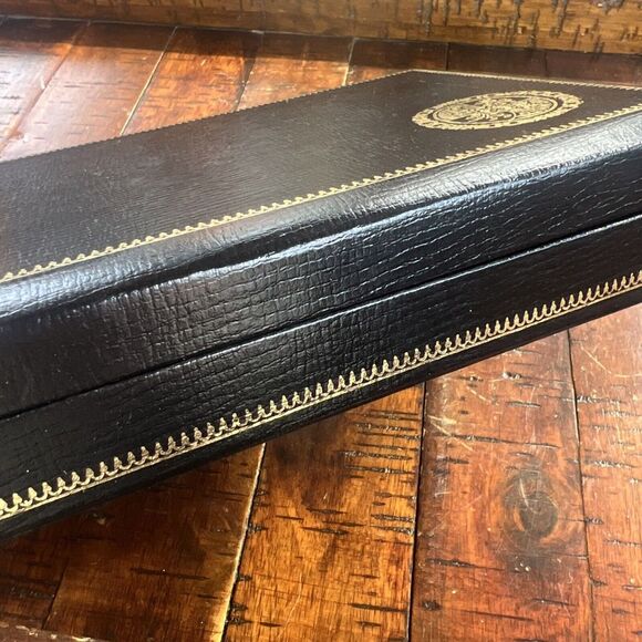 Vintage Men's Jewelry Box Swank "Designer Philippe" Black Leatherette Sweden - Picture 4 of 12